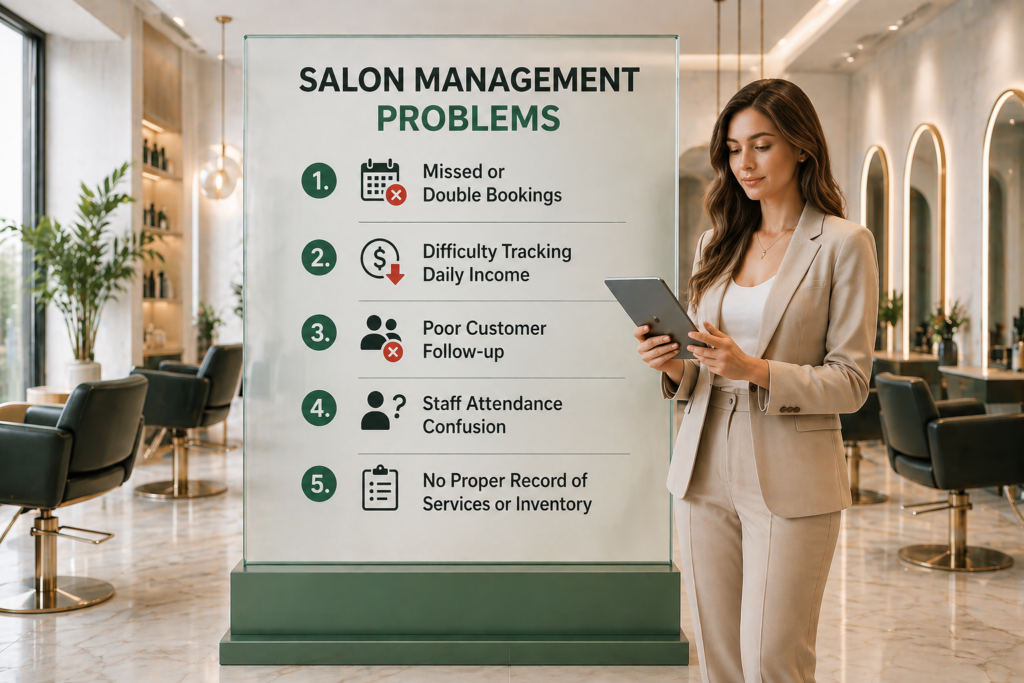 Traditional Salon Management  problems